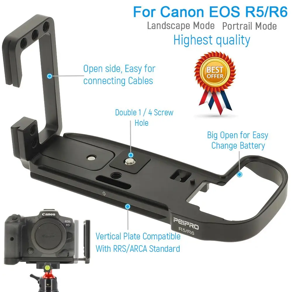 Quick Release L Plate Bracket Holder Hand Grip for