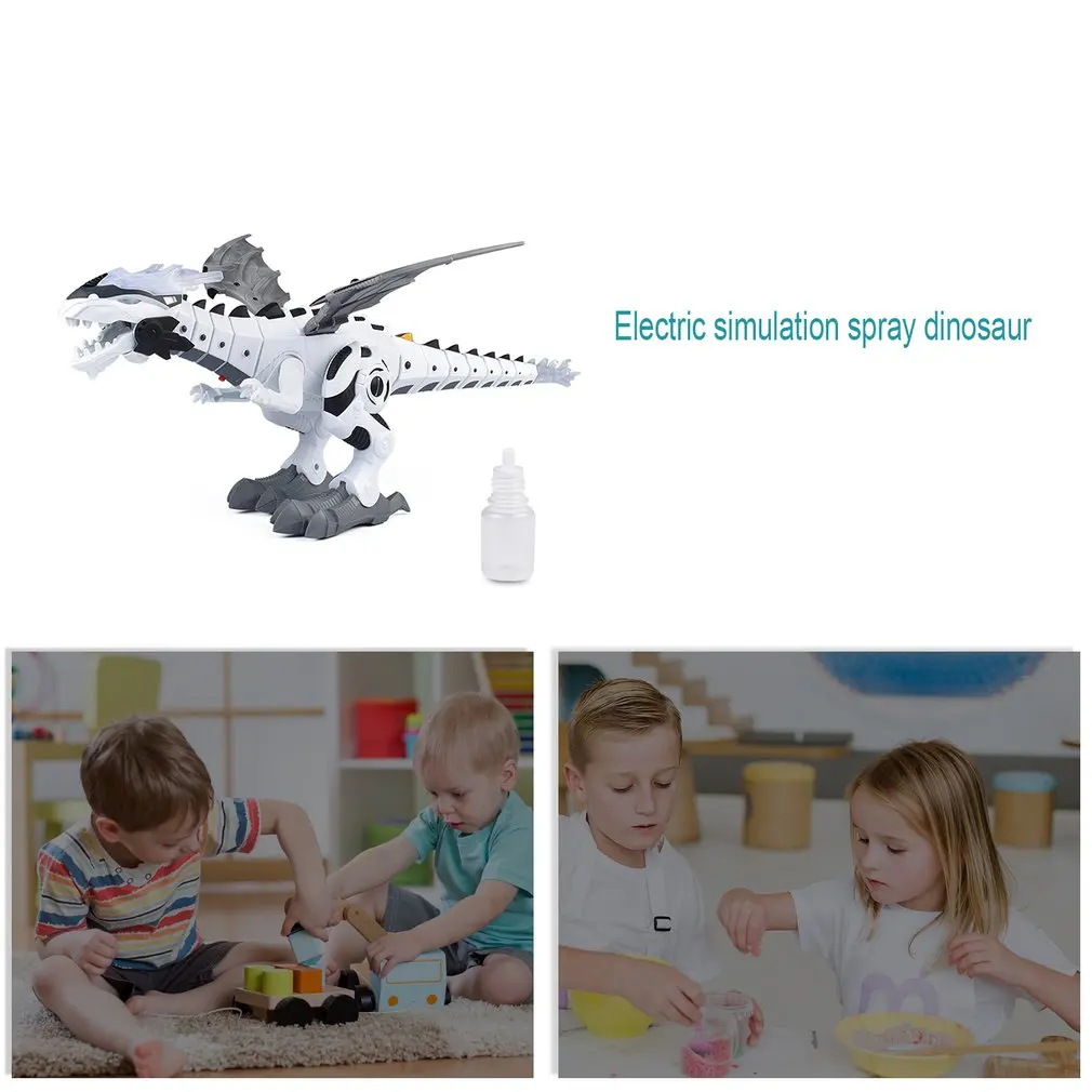 Электрический спрей динозавр игрушка звук и светильник огнедышащий механический драконы динозавр модель игрушки детские игрушки