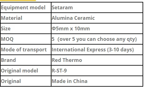 100μl special crucible AL2O3 Φ5mm x 10mm for Setaram Thermal analysis Sample pans DSC sample pans TGA sample pan Red Thermo