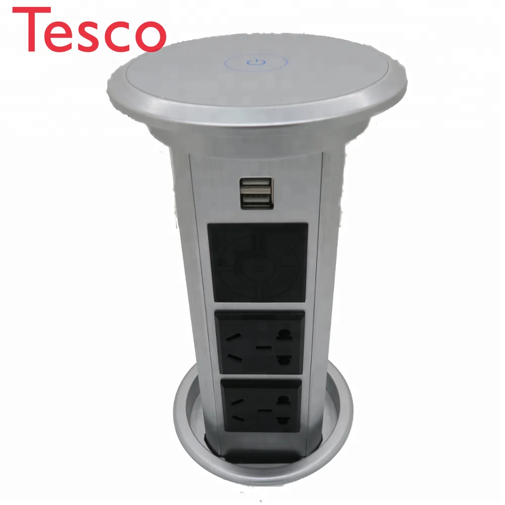 

Motorized 3 Round Pin Extension Pop Up Outlet Socket With USB