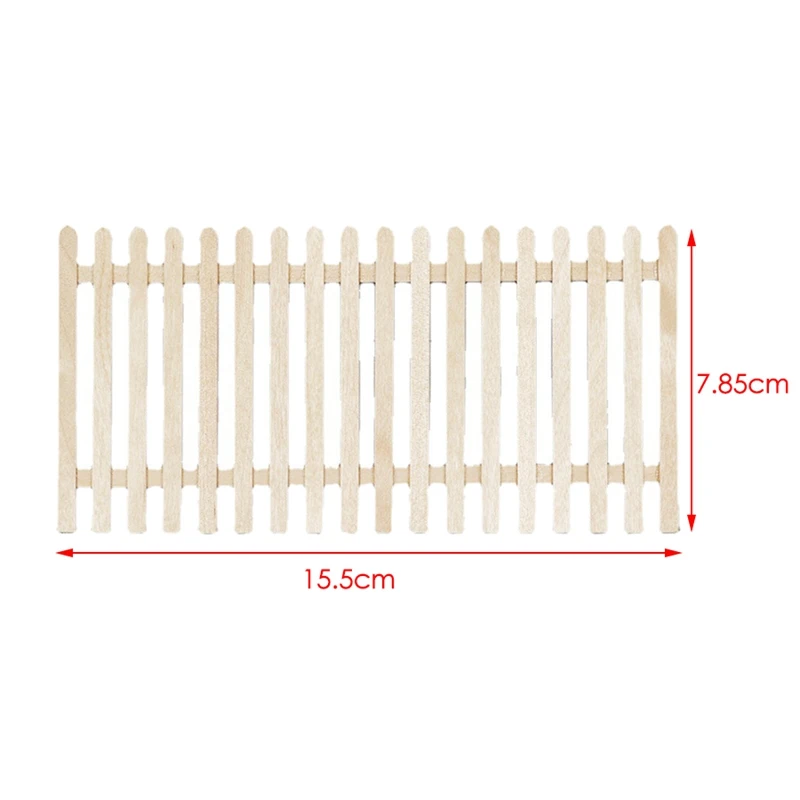 1:12 Scale Single Green Painted Wooden Picket Fence Tumdee Dolls House Accessory 