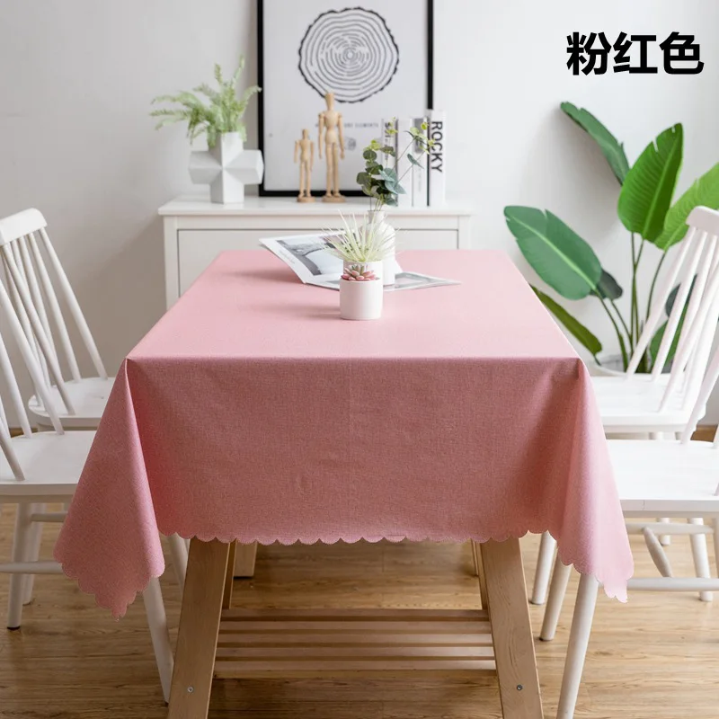 Pvc Tablecloth Restaurant Coffee Table Waterproof Anti-scalding Oil-proof Tablecloth Desk Cloth Rectangular Plain Table Cover