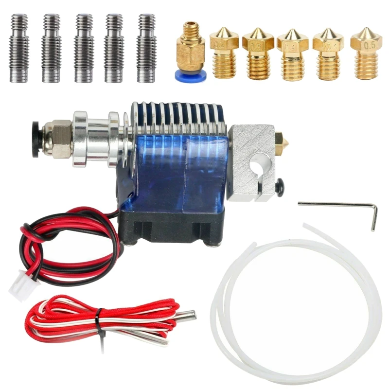 V6 J-Head Hotend Полный комплект с экструдер сопла печатающей головки тефлоновая насадка сопла трубка для V6 Makerbot RepRap 3d принтера