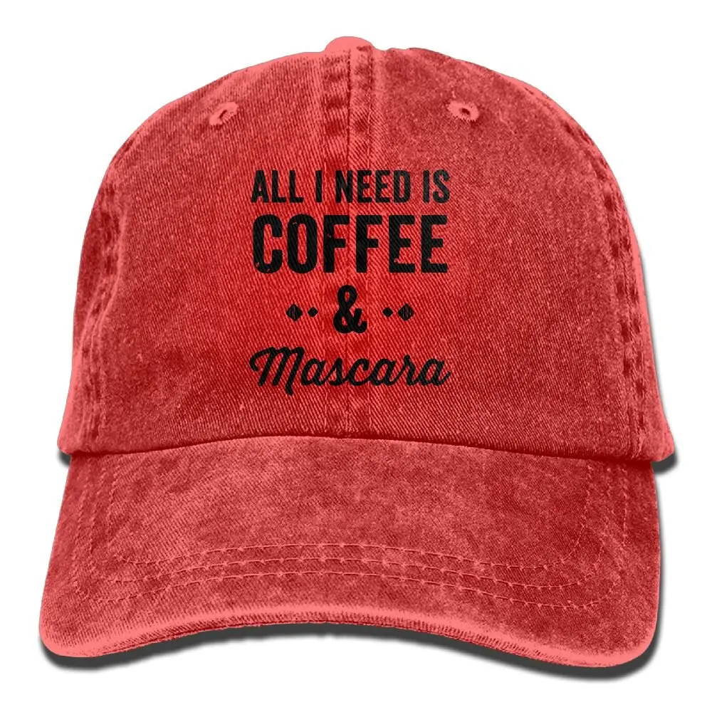 TSDFCI Need is coffee& Mascara2 унисекс бейсболка хлопок деним Регулируемая Кепка в стиле хип-хоп для мужчин или женщин