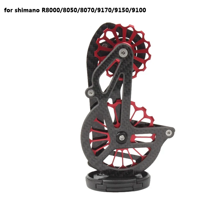 17 т шкив направляющего колеса велосипеда из углеродного волокна керамический задний переключатель для 6800 R7000 R8000 R9100R9000 Аксессуары для велосипеда - Цвет: 8 red