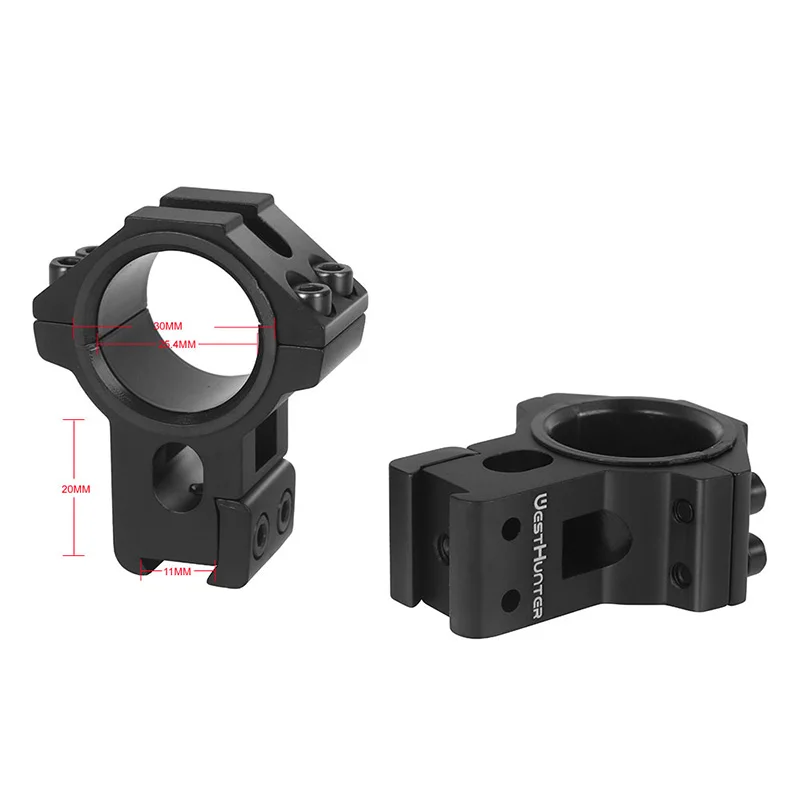 11mm Dovetail / 20mm Picatinny Rail Mount 1inch/30mm Riflescope Ring Hunting Accessories Sight Mount for Shooting WESTHUNTER rifle scope mount rifle scope mount ring scope mount adapter picatinny rail accessories