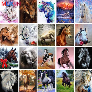 

Muxun Diy Diamond Painting Stickers Horse Embroidery Diy Crystal Diamond Cross Stitch Hobby Diamond Mosaic Gift Handmade Jq634