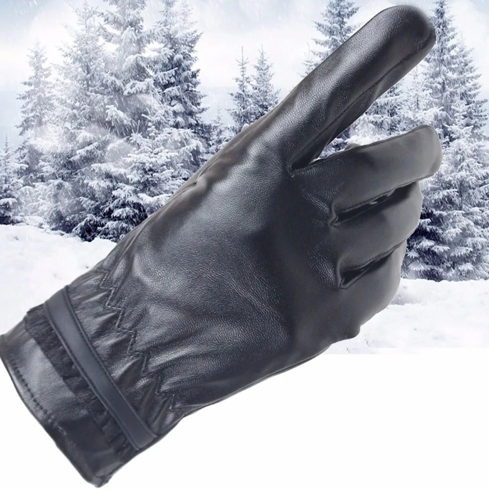 Женские зимние перчатки теплые кожаные перчатки для вождения езды на велосипеде мягкие льняные перчатки толстые митенки ветрозащитные guantes