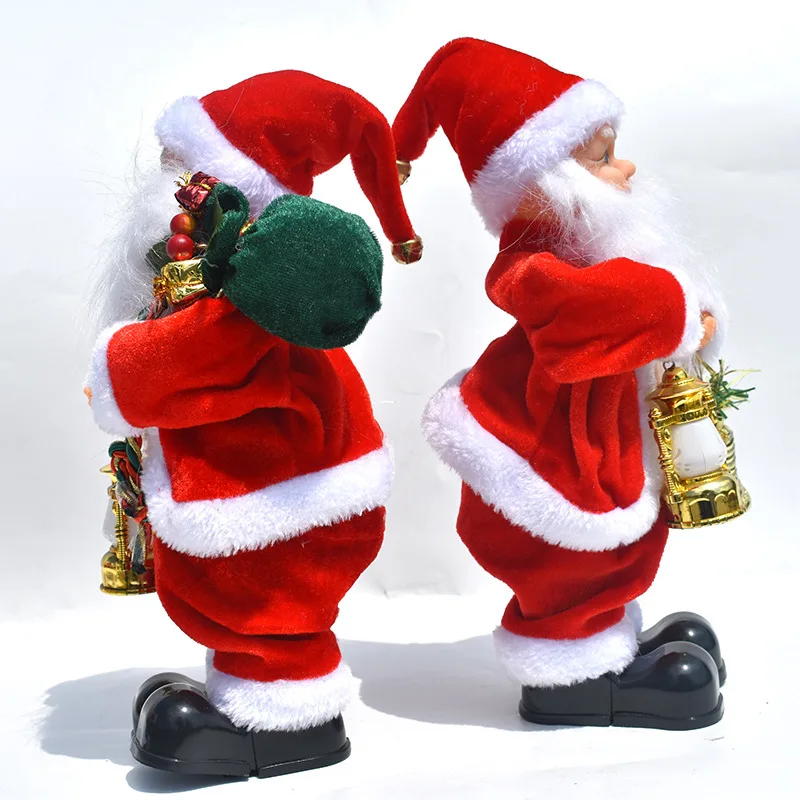 New Arrivals Christmas Stuffed Santa Claus Toys with Jingle Bell & Lamp Best for Children Christmas Gift