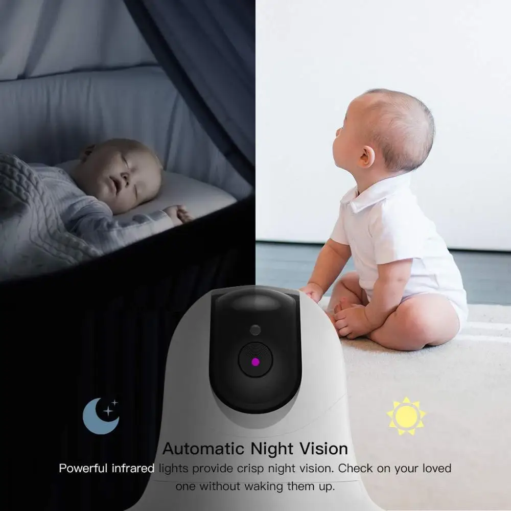 3.5'' High Resolution Baby Monitor Infrared Night Vision Wireless Video Baby Sleeping Monitor with Remote Camera Pan-Tilt-Zoom