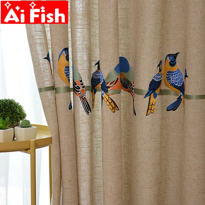 Роскошные вышитые шторы Kingfisher из хлопка и льна занавески для гостиной белые на