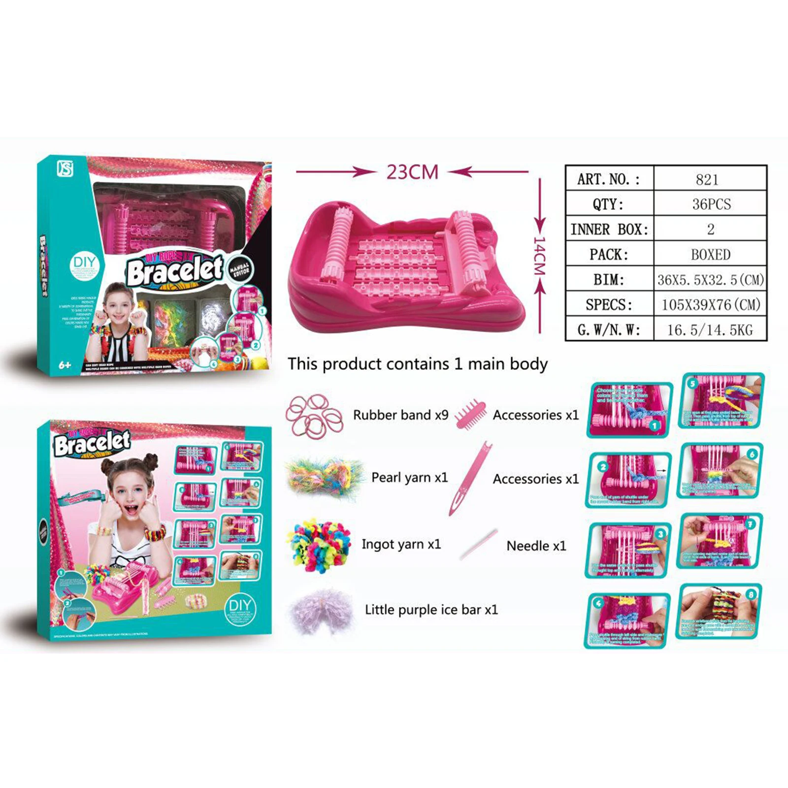 Knitting Machine Knitting Hairband Machine DIY Hand Knitting Maker for Beginners Kids Adults Girls Pretend Beauty Toy