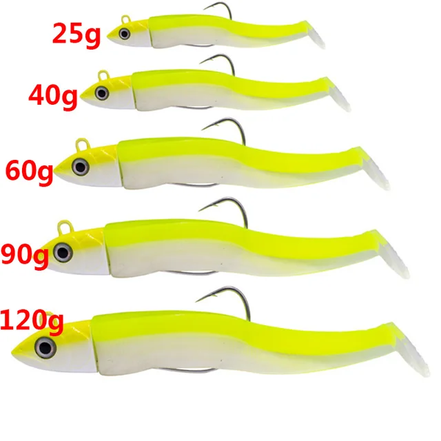 US $3.12 Hunthouse black minnow 25g 40g 60g 80g 120g fishing lure soft pike lure muskies predator bass fishi