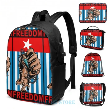 

Graphic print Freedom West Papua Morning Star Flag USB Charge Backpack men School bags Women bag Travel laptop bag