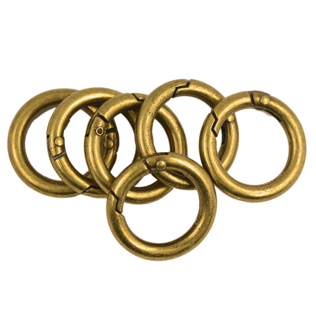 

12 Pcs Antique Gold Carabiner Clip Small 25mm O-Ring Spring Loaded Gate Small Keychain Carabiners Clip for Outdoor Camping
