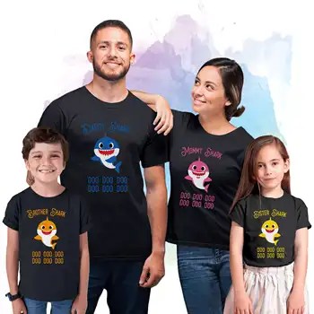 

Funny Shark Matching Family Outfits Big Family Shark T Shirts Dad Mon Baby All Family Member Availible Shirt Gift