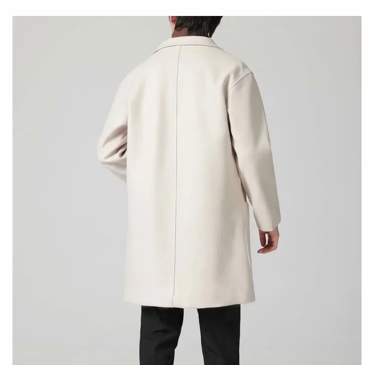 New British Style Solid Mid-length Men Wool Woolen Jacket Mens Slim Fit Trench Coat Business Overcoat 10 H273f9ba29a1e4865b111c2bb3679a40ah