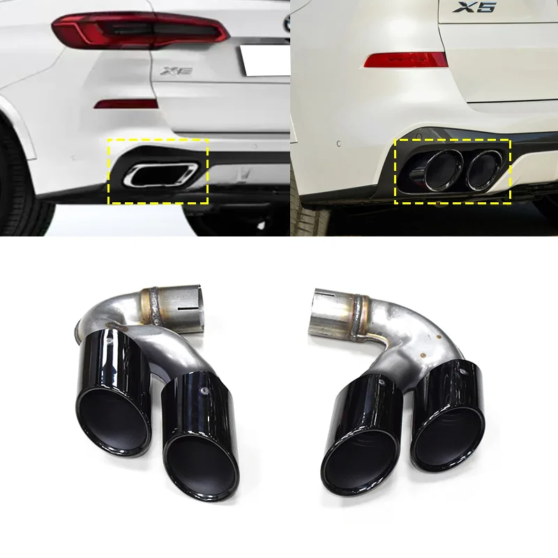 Quad Carbon Exhaust Tip For BMW X5M G05 X6 G06 X7 G07 2019 2020 Muffler ...