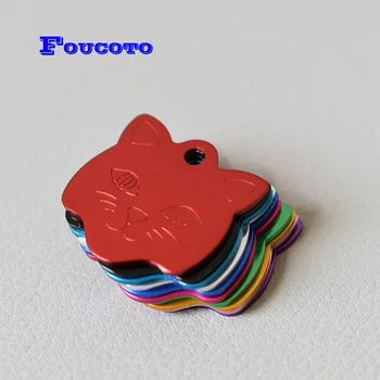 

20pcs cat ID tags anti-lost nameplate personalized dog id tags customized puppy name phone pet necklace collar harness pendant