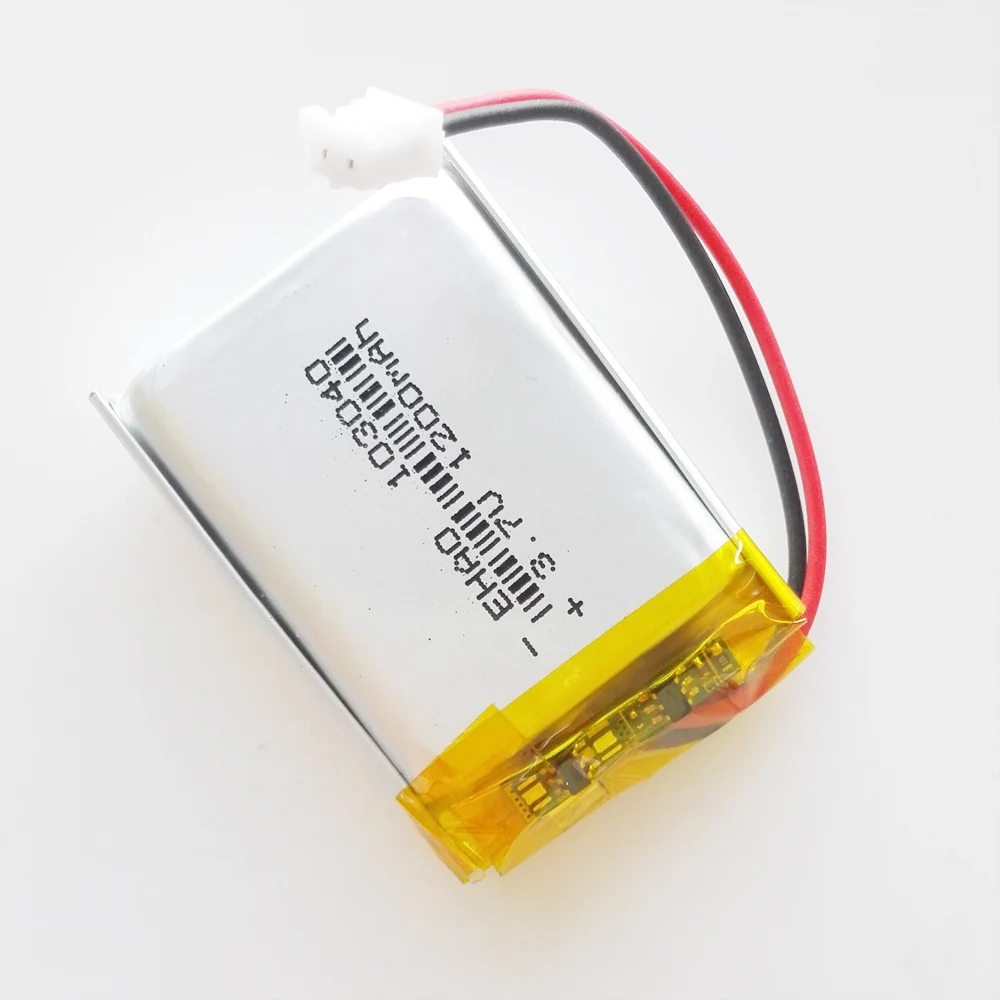 Bateria Recarregável do Polímero do Lítio Lipo 3.7v 1200mah 103040 Mais Jst ph 2pin Tomada de 2.0 mm Mp3 Gps Dvd 10 Peças - Image 2