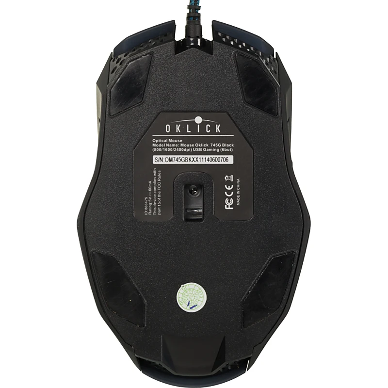 Мышь Oklick 745G LEGACY черный/голубой оптическая(2400dpi) USB игровая(6but