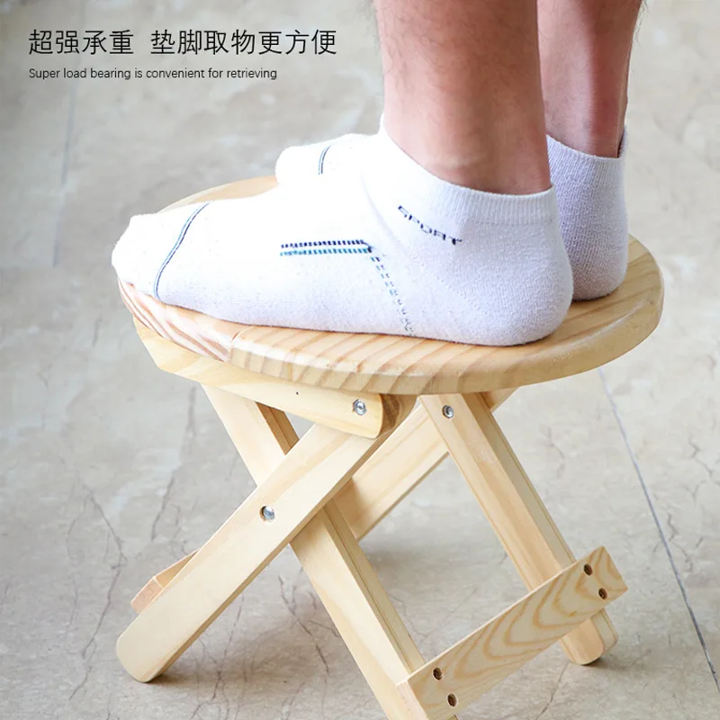 Sgabello Pieghevole In Legno Massello Sgabello Da Salotto Per La Casa Sgabello Per Fasciatoio Punta Tonda Poggiapiedi Sgabello Rotondo Per Esterno Maz