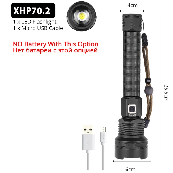 Высокая мощность XLamp XHP90 самая мощная светодиодная вспышка с Usb Zoomable светильник Мощность 26650 18650 батарея Xhp70.2 Тактический светильник фонарь - Испускаемый цвет: Option A