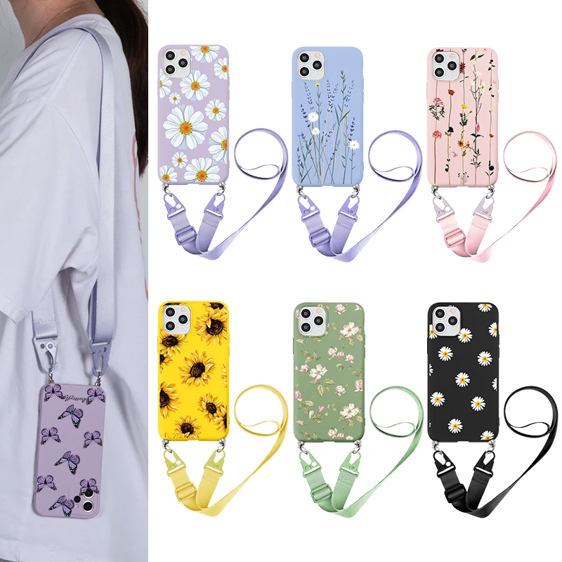 Ожерелье шнурок веревка чехол для Xiaomi Poco F3 M3 X3 NFC Mi 11 Lite 10T A3 Redmi Note 10 8 9 9T 7 5 Pro 8T 9s 10s 9A