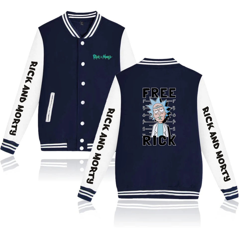 lower price Rick and Morty Printed Baseball Jackets Women/Men Long Sleeve Jacket 2019 Hot Sale Casual Streetwea