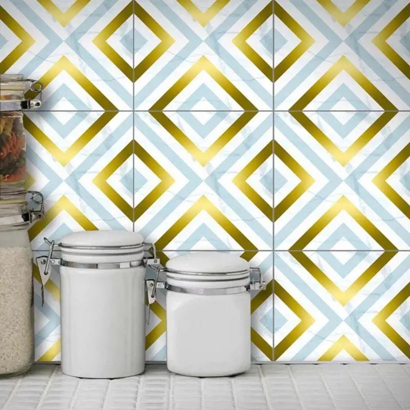 10pcs Waterproof Tiles Mosaic Wall Sticker Kitchen Bathroom Wall Adhesive Decor