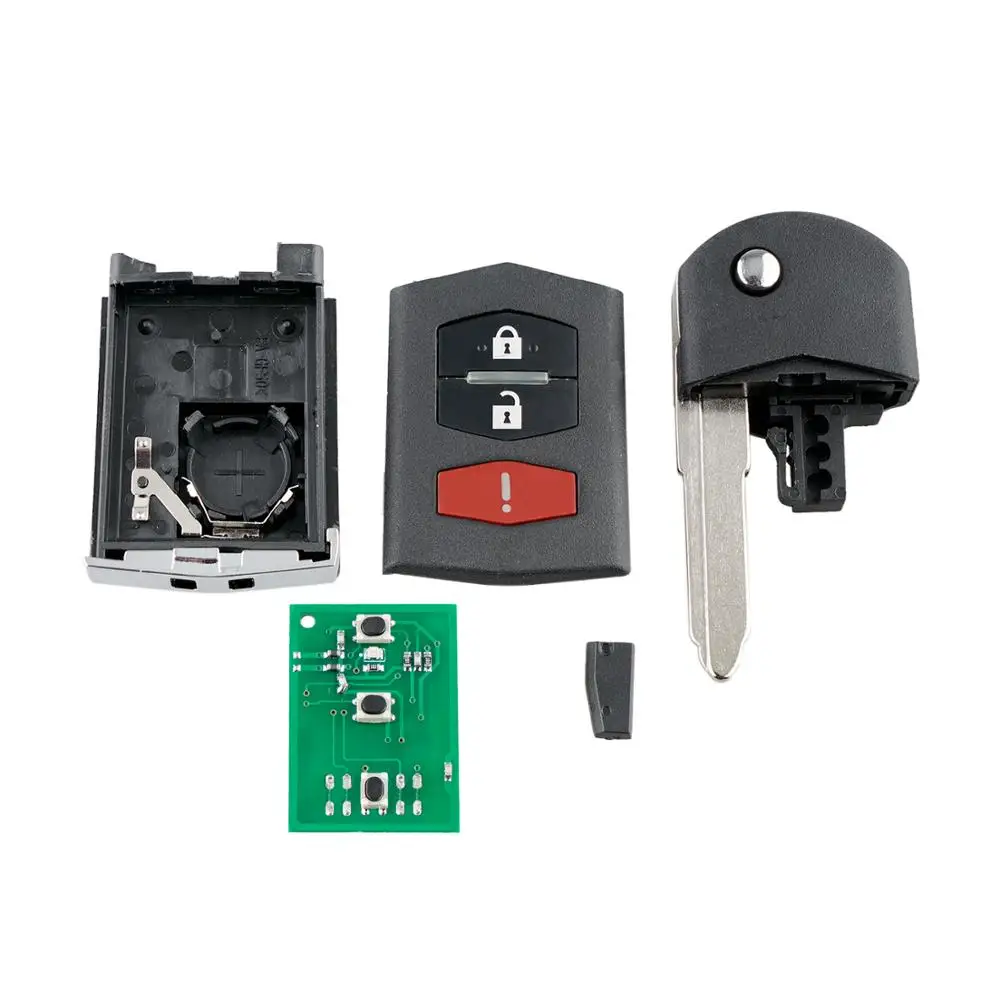 BHKEY KPU41788 FLIP SMART CAR KEY FOR MAZDA 6 SEDAN RX-8 2005 2006 2007 2008 CAR REMOTE KEY FOB 313.8MHZ 4D63 CHIP 3/4BUTTONS