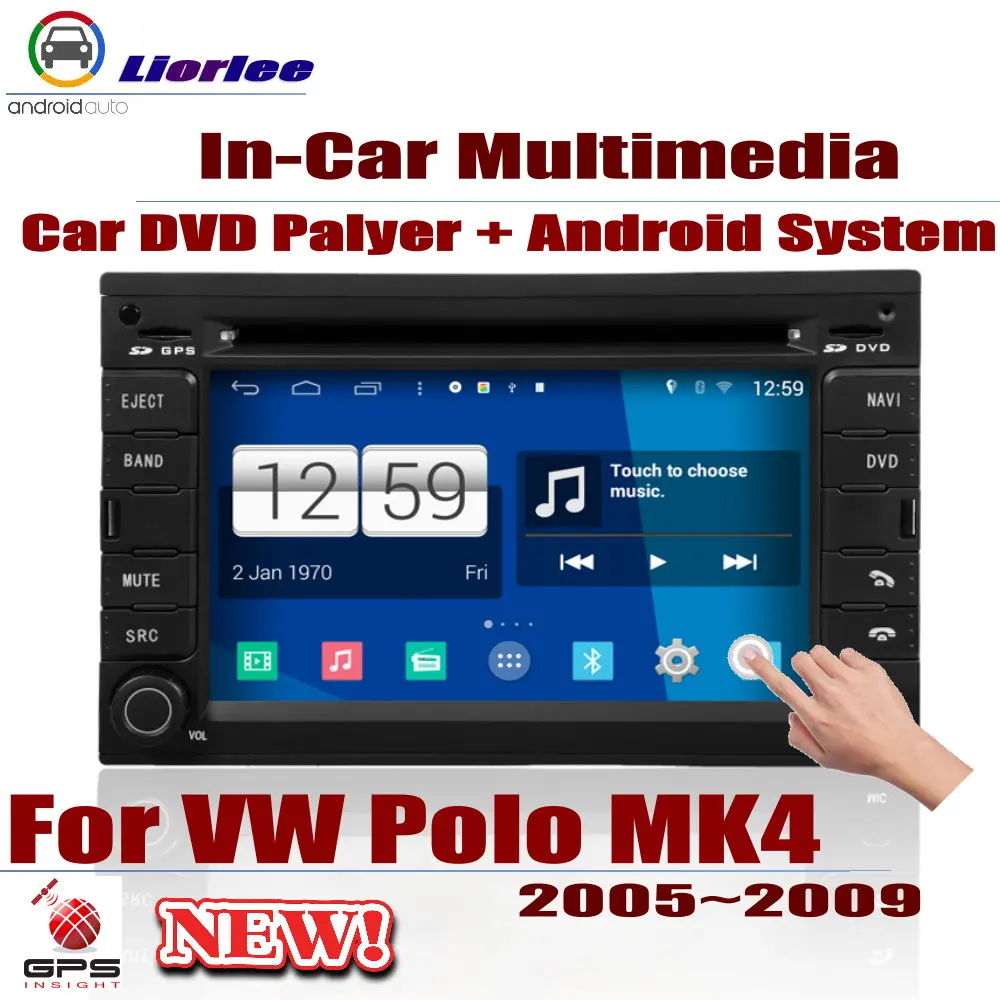 Для VW Polo MK4 2005-2009 Автомобильный Android DVD GPS плеер навигация HD экран Радио стерео