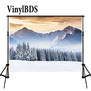 

VinylBDS Winter Snow Scenery Background Photography Snow Forest Peak Fond Photographie Noel Backgrounds For Photo Studio J02184