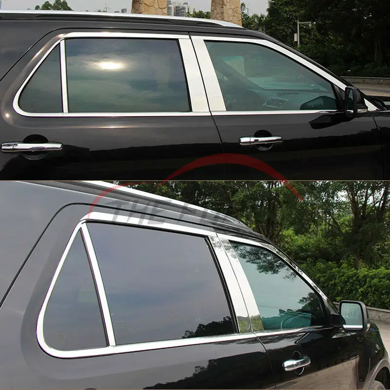 For 2013- Ford Explorer High quality Stainless Steel Window Moulding Trim Cover Refit 18pcs