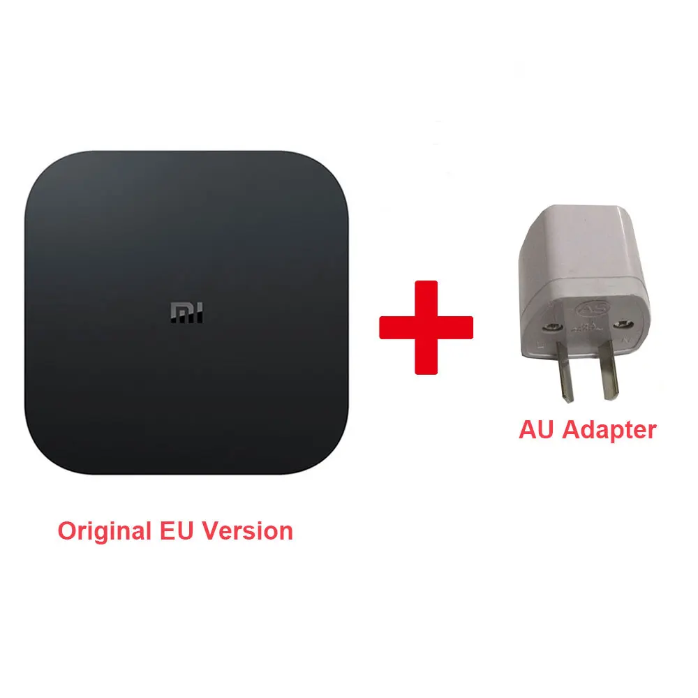 AU Adapter Xiaomi mi Box S 4K tv Box Cortex-A53 четырехъядерный 64 бит Mali-450 1000Mbp Android 8,1 2 ГБ+ 8 Гб HD mi 2,0 2,4G/5,8G WiFi BT4.2 - Цвет: AU Adapter