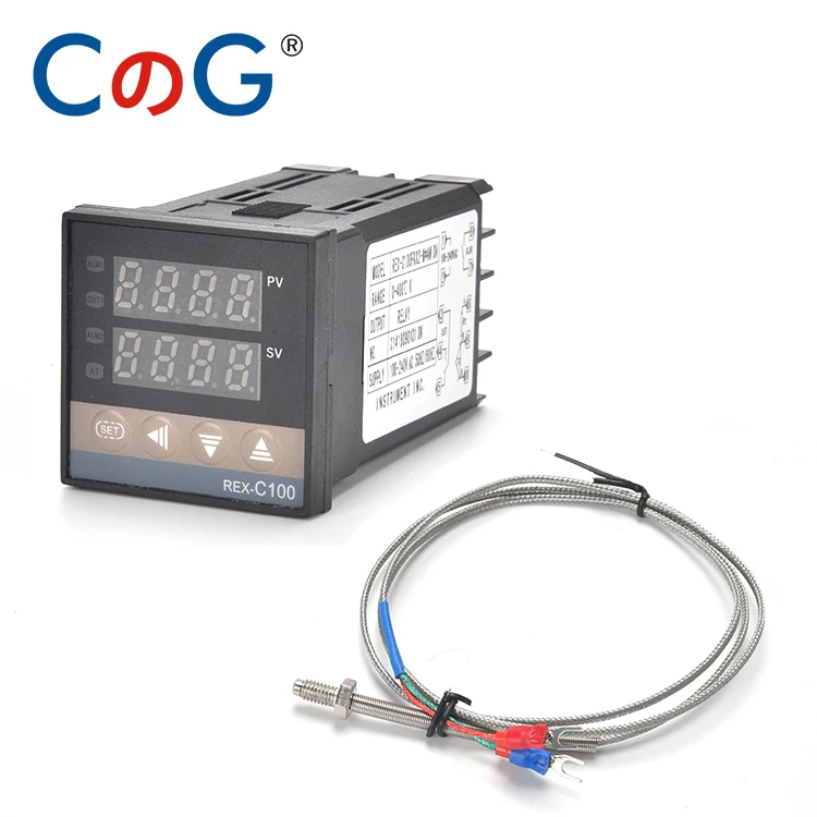 Set 1 J CG REX-C100 цифровой регулятор температуры Термостат K Тип SSR выход 40DA SSR реле K/J винт M6 1 м термопары зонд РКЦ - Цвет: Set 1 J