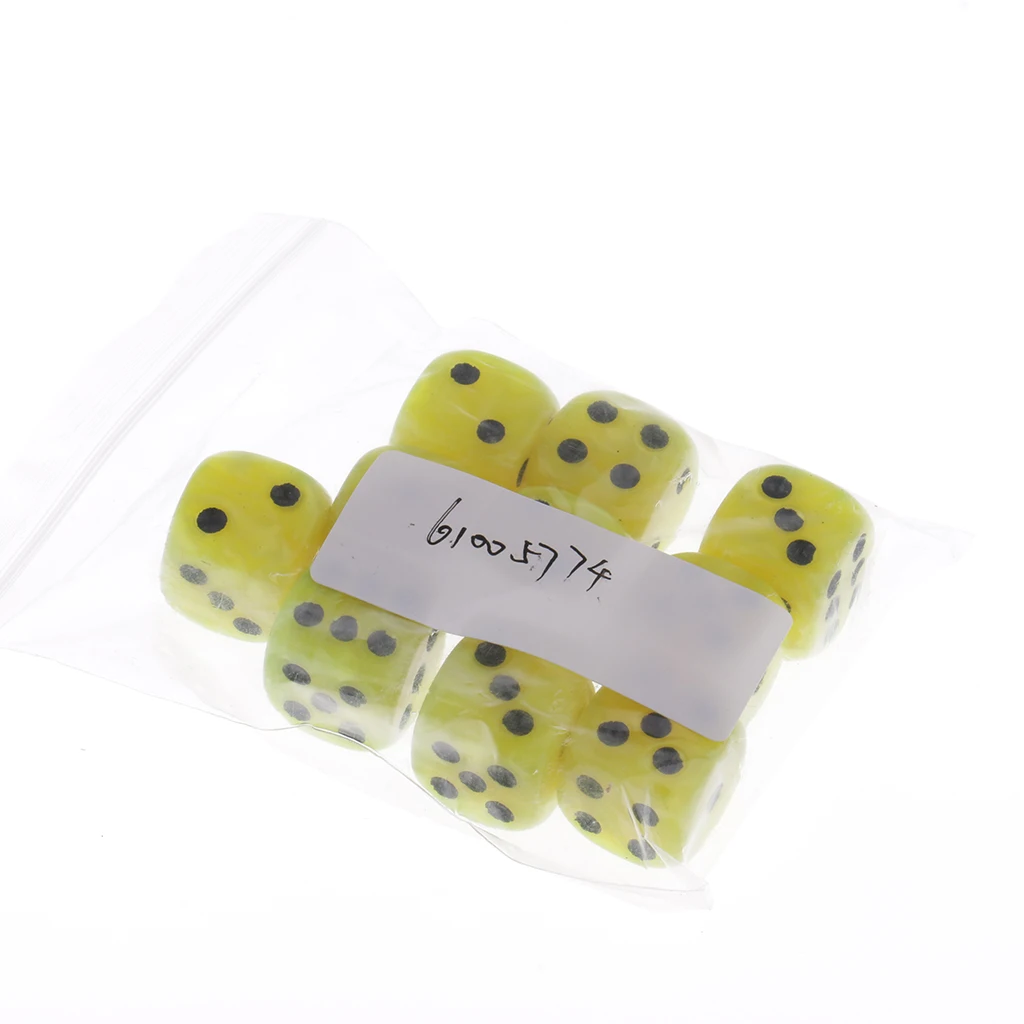 10 Pieces Plastic 6-sided Digital Dice D6 for Party Bar Table Game Accessory Gaming Dice Birthday Parties Board Game