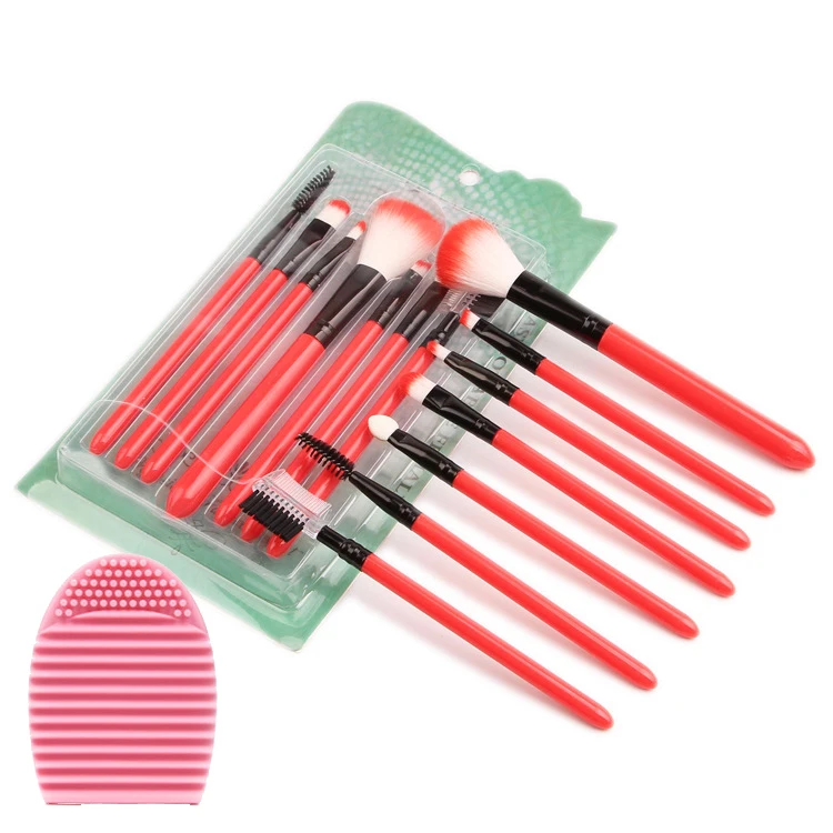 

7 Portable Makeup Tool Sets Plastic PVC Boxed Makeup Brushes with Brush Cleaner for Woman and Girl
