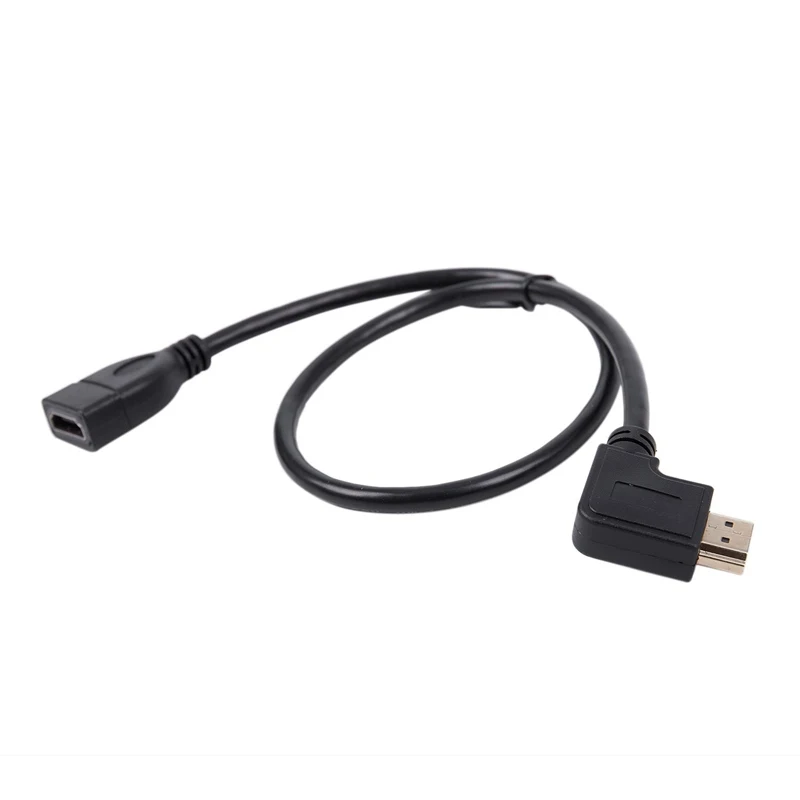 Hdmi мама-папа левый угол Удлинительный кабель ТВ ведущий 2,0 высокоскоростной Ethernet 3D Full Hd 1080 P-Поддержка всех Hdmi устройств 50 см