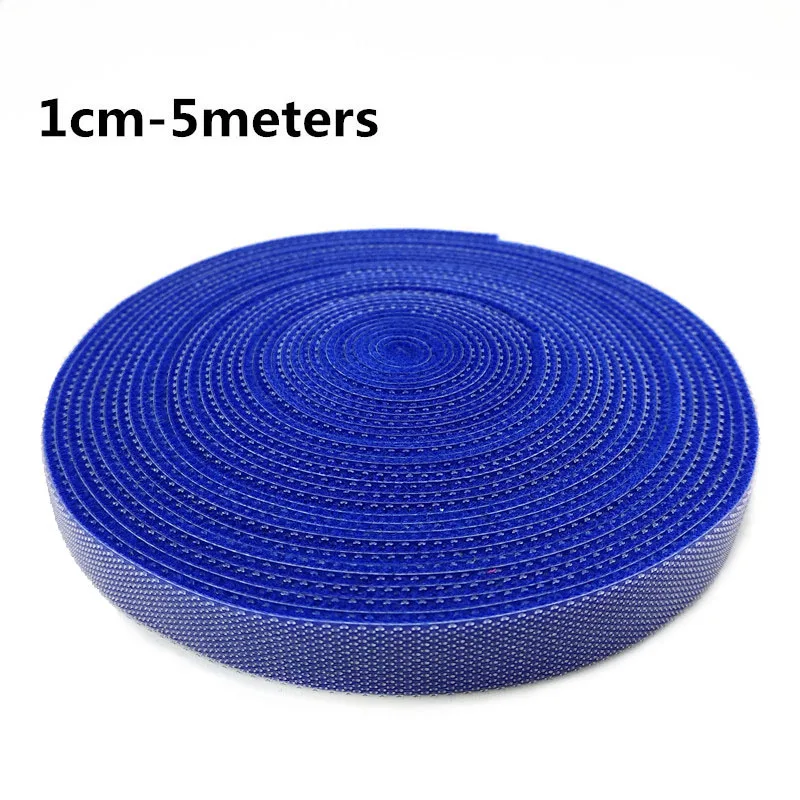 Blue 1cm wide 5 м крепкий крючок и петля самоклеющиеся липучки многоразовые ленты для Кабельные стяжки застежка волшебная лента Швейные аксессуары самоклейка крепеж липучка самоклеющаяся - Цвет: Blue 1cm wide