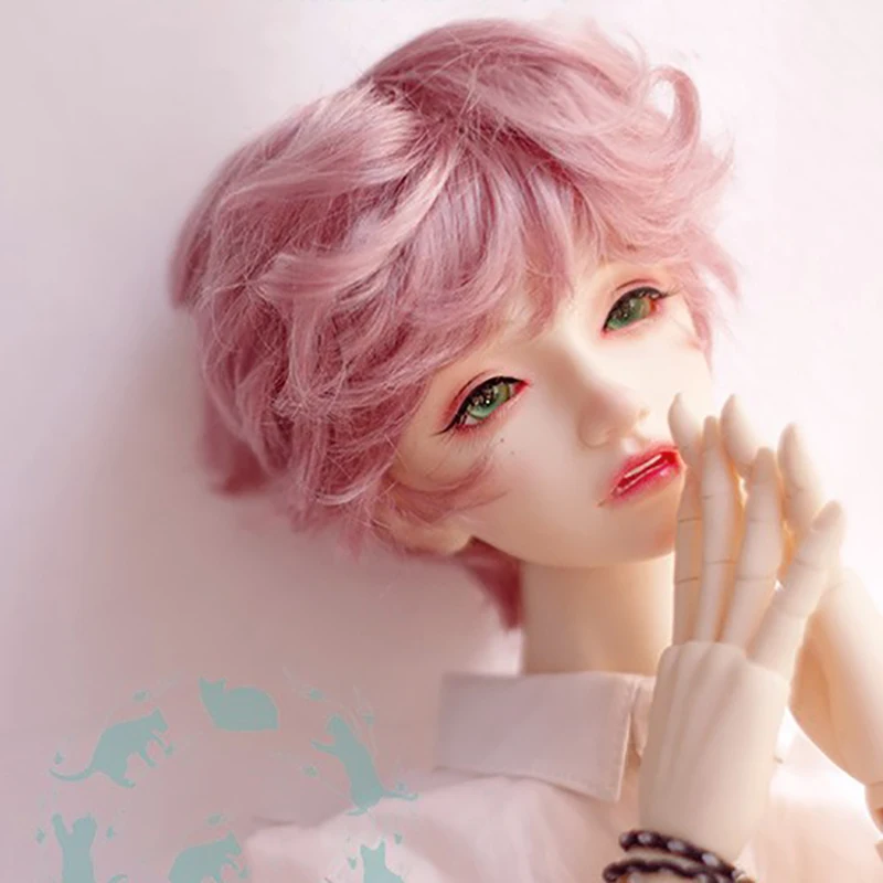 Bybrana BJD кукла имитация парик мохера короткие вьющиеся волосы 1/3 1/4 темно-коричневый Корица