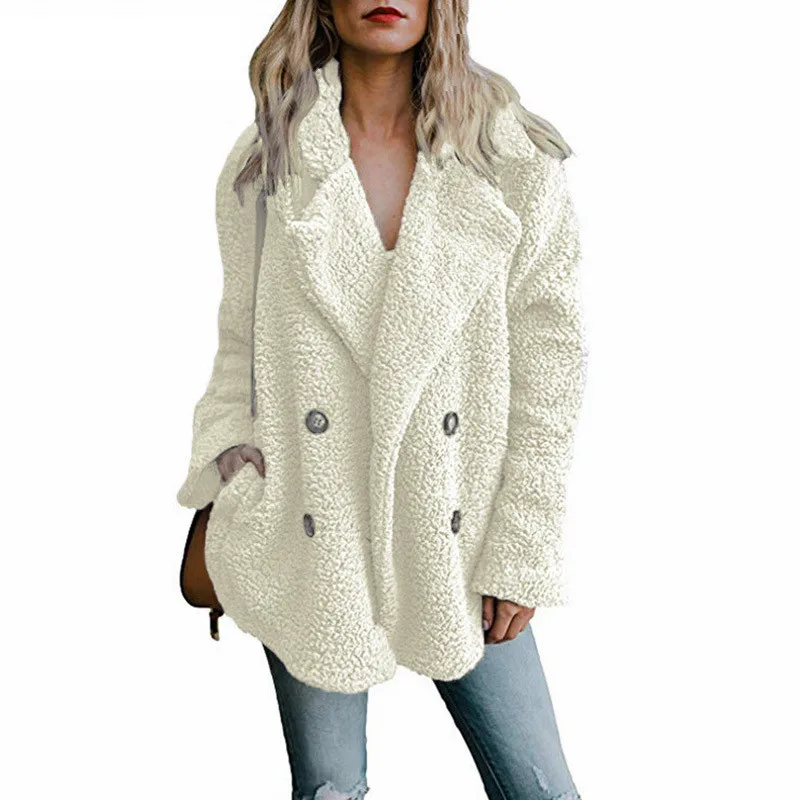 Зимнее плюшевое пальто женское теплое пальто из искусственного меха женская пушистая куртка размера плюс с длинным рукавом плюшевое меховое пальто fourrure femme 5XL