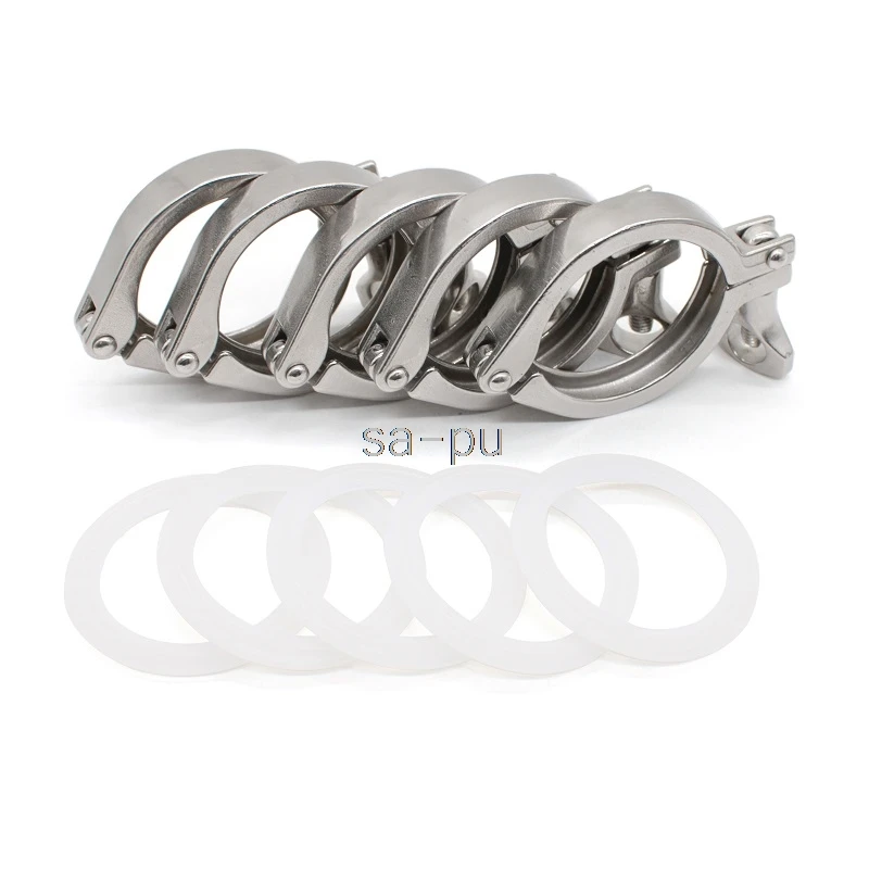 1 set 1.5" 2" 2.5" 3" Tri Clamp 50.5/64/77.5/91mm Ferrule OD SS304 Stainless Steel Tri Clover Sanitary Fitting for home Brewing 1 set 1.5" 2" 2.5" 3" Tri Clamp 50.5/64/77.5/91mm Ferrule OD SS304 Stainless Steel Tri Clover Sanitary Fitting for home Brewing