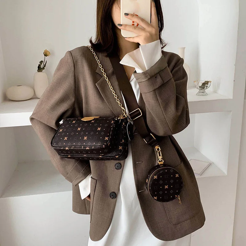 

3pcs Sets Women Shoulder Bag Vintage PU Handbag High Quality Female Clutch Bag Purse Ladies hand bags Mini Crossbody Tote bolsa