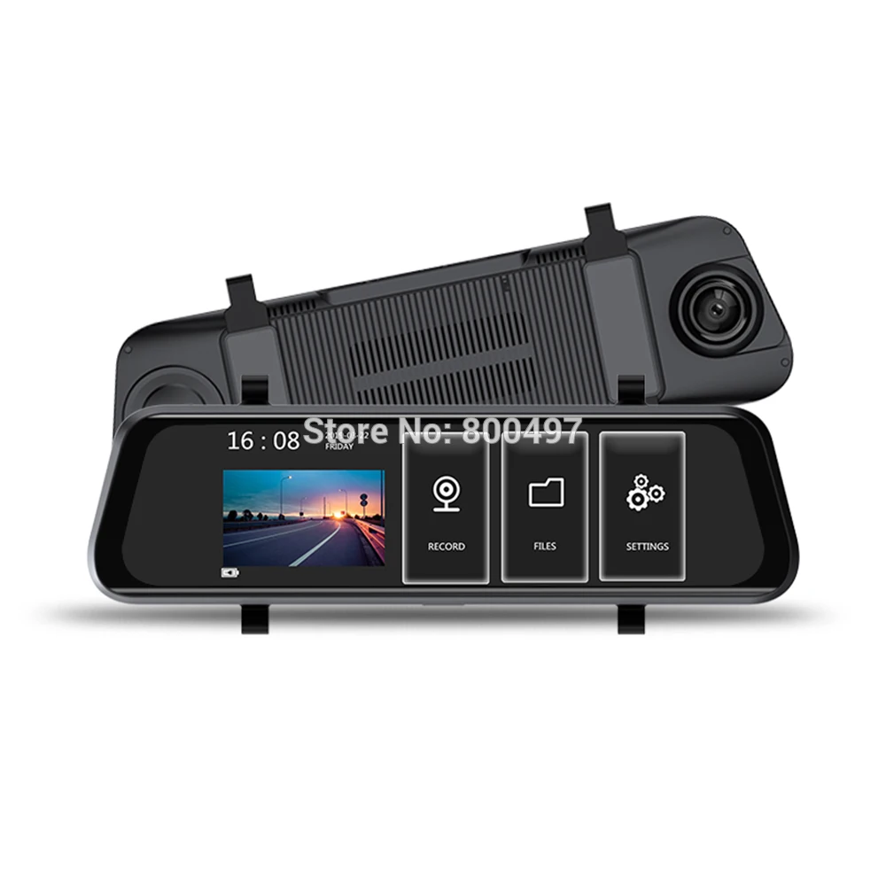 Автомобильный видеорегистратор FHD 1080P 1" ips полноэкранный поток медиа заднего вида 2.5D зеркало Выдвижная камера с двухканальным g-датчиком