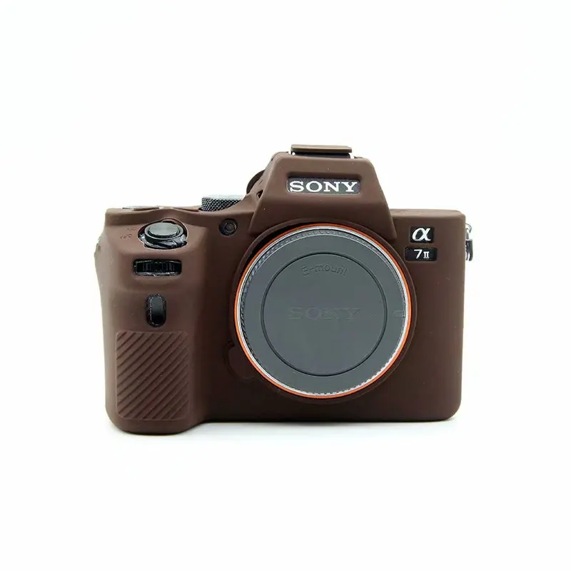A7M2 coffee Силиконовая кожа брони чехол корпус протектор для sony A6300/A6400 A7R III/A7M3 A7RM3/A9 ILCE-9/A7R IV A7RM4/A7 II A7M2 - Цвет: A7M2 coffee