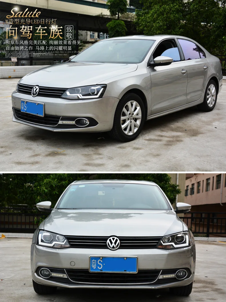 Hireno автомобильный стиль светодиодный фары для VW Jetta 2011- для Jetta Головной фонарь светодиодный объектив двойной луч H7 HID Xenon bi xenon объектив