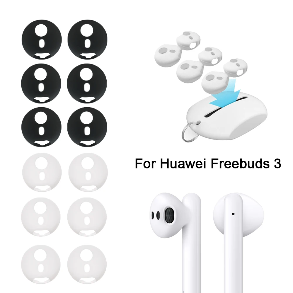 3Pairs Anti-slip Pads Earbuds Case Kit Soft Silicone In-Ear Eartip For Huawei Freebuds 3 Wireless Bluetooth Earphone Accessories |