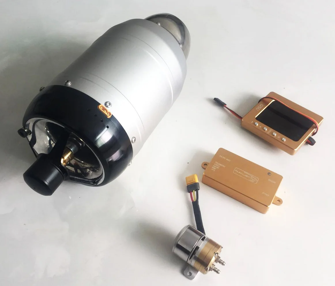 10Kg thrust model airplane microturbojet engine/brushless motor/automatically restart after