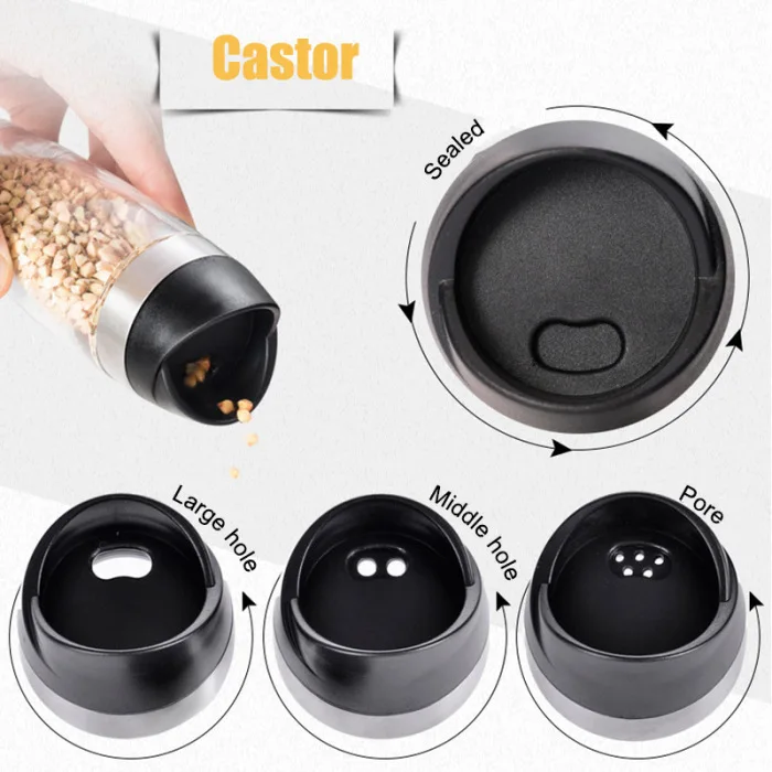 7Pcs/Set Lead-free Glass Seasoning Bottle Kit Rotating Seasoning Oil Tank Kitchen Supplies BJStore